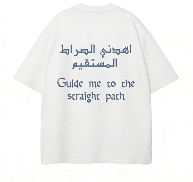 Guide me to the straight path T-shirt White/Denim blue